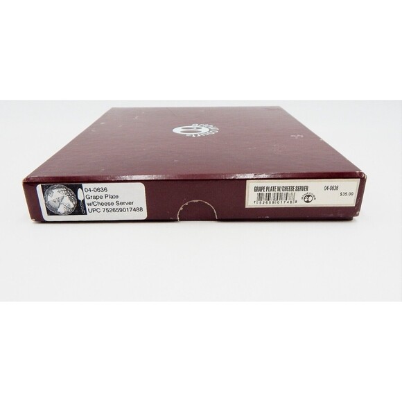 Arthur Court Cheese Set Tray Plate & Spreader Knife Grapes Leaves 2000 Design - Picture 10 of 10